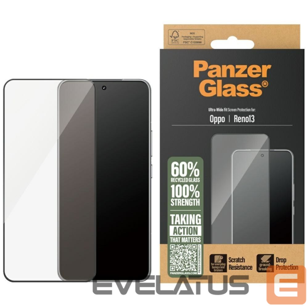Citas preces Panzer Glass PanzerGlass Ultra-Wide Fit Tempered Glass w. Black Frame for Oppo Reno13
