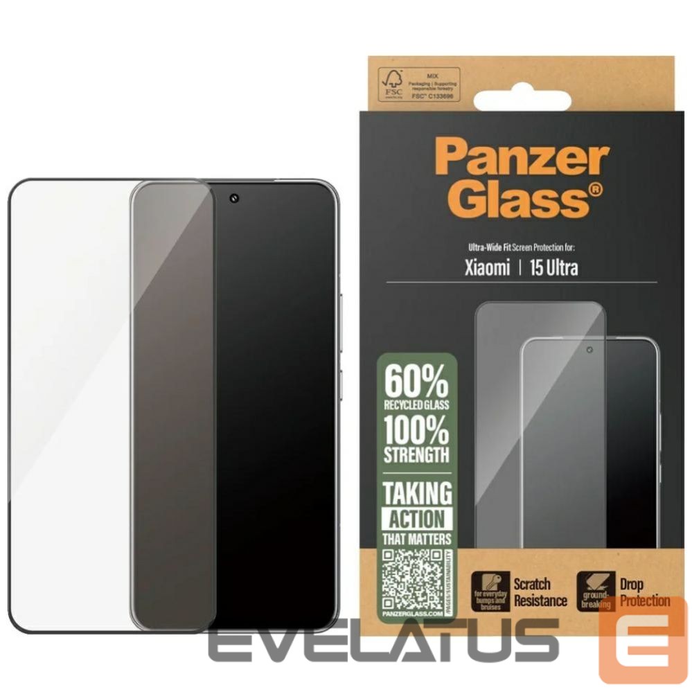 Citas preces Panzer Glass PanzerGlass Ultra-Wide Fit Tempered Glass w. Black Frame for Xiaomi 15 Ultra
