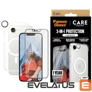 Citas preces Panzer Glass  CARE by PanzerGlass Flagship 3in1 Case + Glass + Lens for iPhone 16e - transparent 