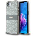 Citas preces DKNY  DKNY Repeat Texture Pattern with Tonal Stripe iPhone 16e Case - Beige 