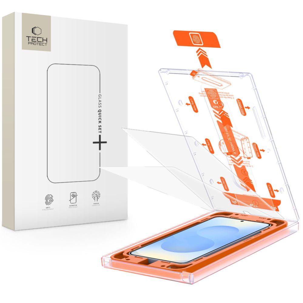 Other goods Tech-Protect Tech-Protect Quick Set+ Tempered Glass for Samsung Galaxy S25 - Transparent