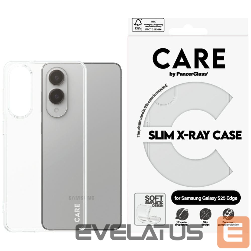 Citas preces Panzer Glass CARE by PanzerGlass Fashion X-Ray Case for Samsung Galaxy S25 Edge - Transparent