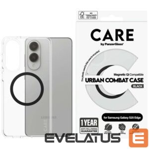 Citas preces Panzer Glass  CARE by PanzerGlass Flagship Urban Combat Black QI Case for Samsung Galaxy S25 Edge - Transparent 