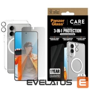 Citas preces Panzer Glass  CARE by PanzerGlass Flagship 3in1 Case + Privacy Glass + Lens for Samsung Galaxy S25 Edge - transparent 
