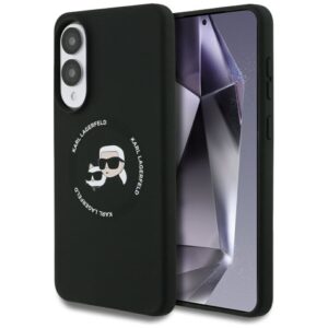 Citas preces Karl Lagerfeld  Karl Lagerfeld Silicone nauble Heads And Circle MagSafe case for Samsung Galaxy S25 Edge - black 
