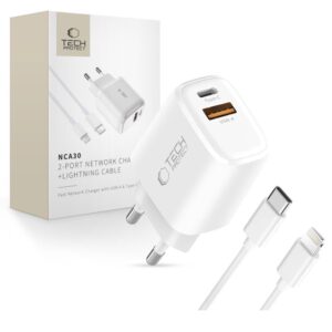 Other goods Tech-Protect  Tech-Protect NCA30 PD 30W QC3.0 USB-A / USB-C Wall Charger + USB-C / Lightning Cable 100cm - White 