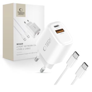 Other goods Tech-Protect  Tech-Protect NCA20 PD 20W QC3.0 USB-A / USB-C Wall Charger + USB-C / USB-C Cable 100cm - White 