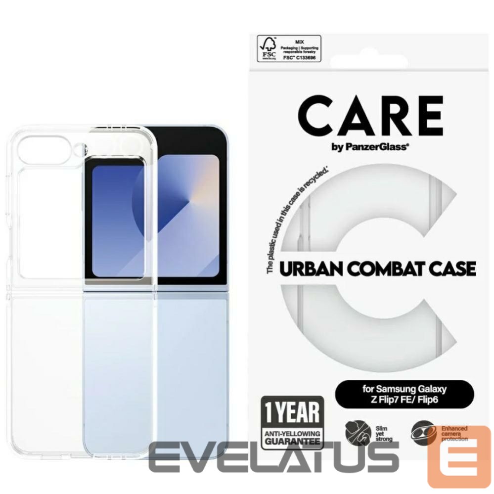 Citas preces Panzer Glass CARE by PanzerGlass Flagship Urban Combat Case for Samsung Galaxy Z Flip 7 FE / Flip 6 - Transparent