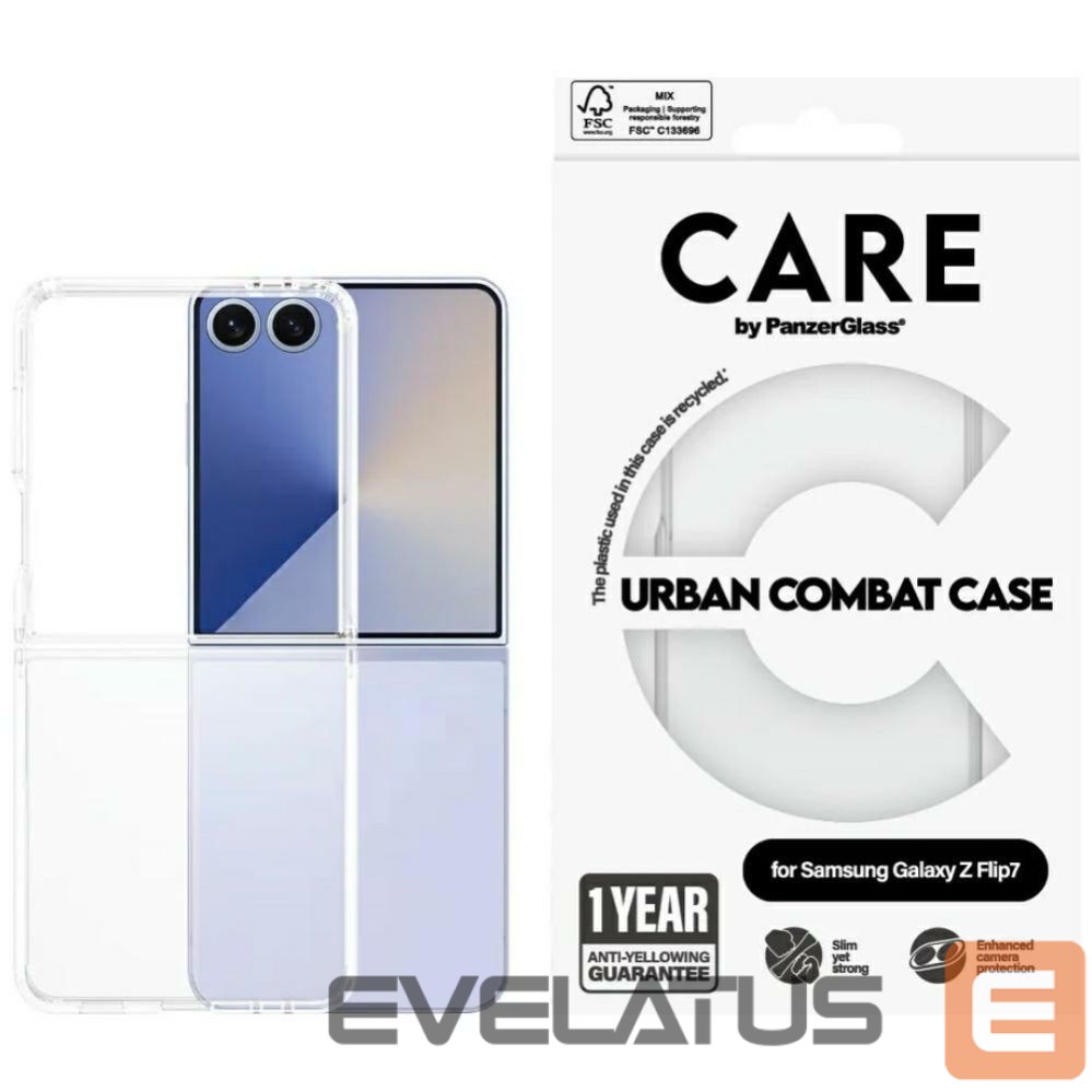 Citas preces Panzer Glass CARE by PanzerGlass Flagship Urban Combat Case for Samsung Galaxy Z Flip 7 - Transparent