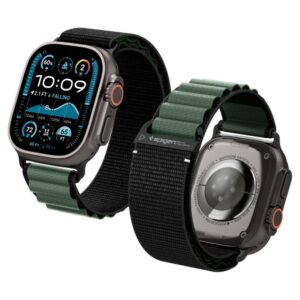 Citas preces Spigen  Strap Spigen WBF1 Strap for Apple Watch 44 / 45 / 46 / 49 mm - Black and Green 