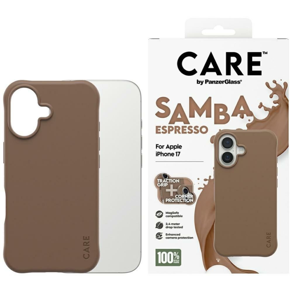Citas preces Panzer Glass CARE by PanzerGlass Fashionable Samba MagSafe Case for iPhone 17 - Brown
