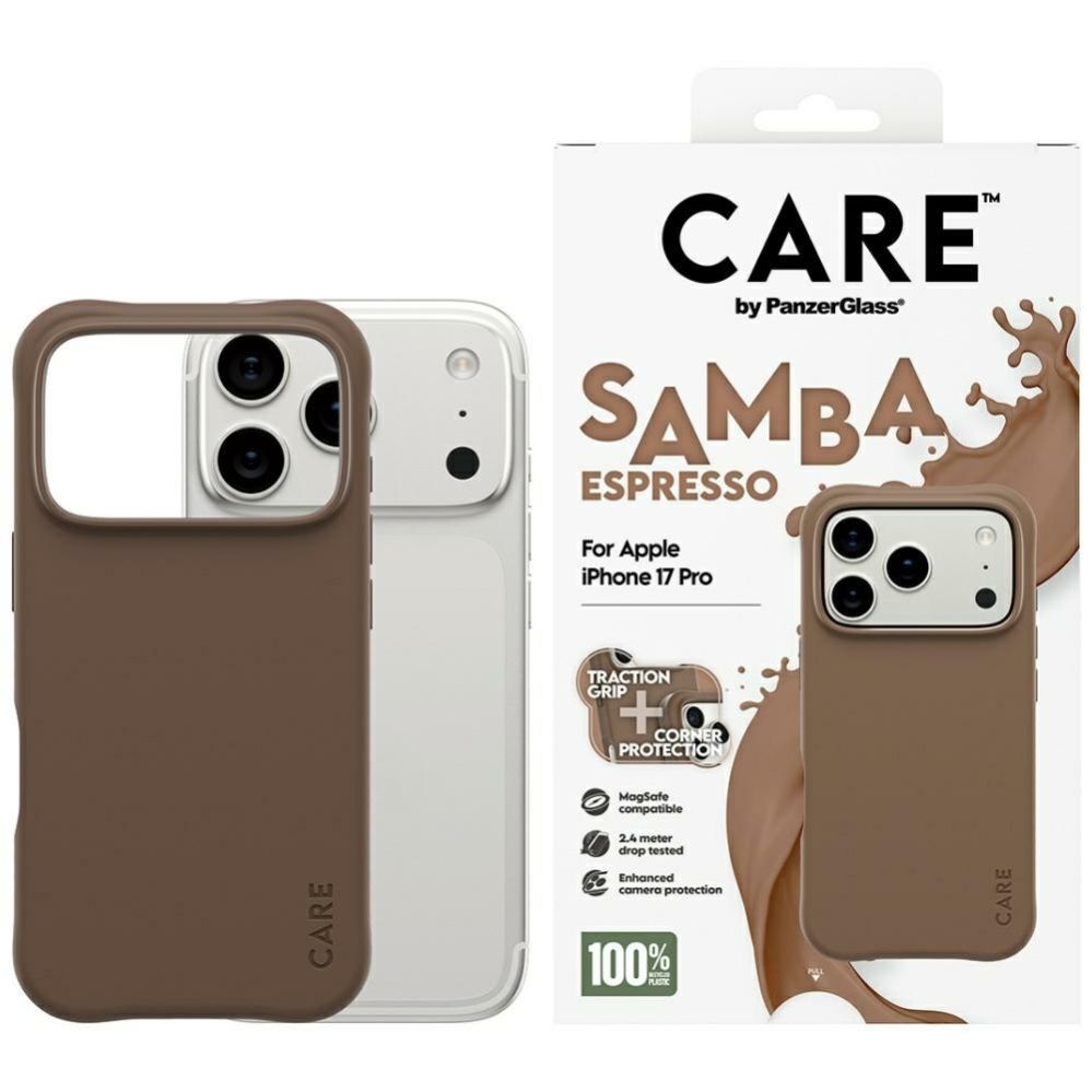 Citas preces Panzer Glass CARE by PanzerGlass Fashionable Samba MagSafe Case for iPhone 17 Pro - Brown