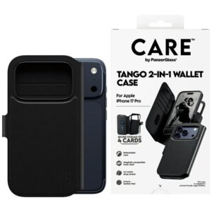 Kitos prekės Panzer Glass  CARE by PanzerGlass Feature Tango 2in1 Wallet Case MagSafe for iPhone 17 Pro - Black 