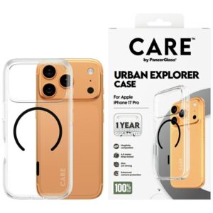 Kitos prekės Panzer Glass  CARE by PanzerGlass Flagship Urban Explorer Case w. Black MagSafe for iPhone 17 Pro - Transparent 