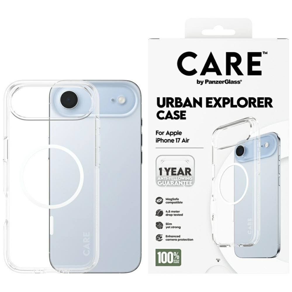 Citas preces Panzer Glass CARE by PanzerGlass Flagship Urban Explorer Case w. White MagSafe for iPhone Air - Transparent