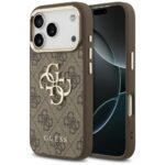 Citas preces Guess  Guess 4G Big 4G Classic Logo Case for iPhone 17 Pro - Brown and Gold 