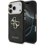Citas preces Guess  Guess 4G Big 4G Classic Logo Case for iPhone 17 Pro - Black and Gold 