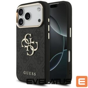 Citas preces Guess  Guess 4G Big 4G Classic Logo Case for iPhone 17 Pro - Black and Gold 