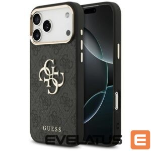 Citas preces Guess  Guess 4G Big 4G Classic Logo Case for iPhone 17 Pro Max - Black and Gold 