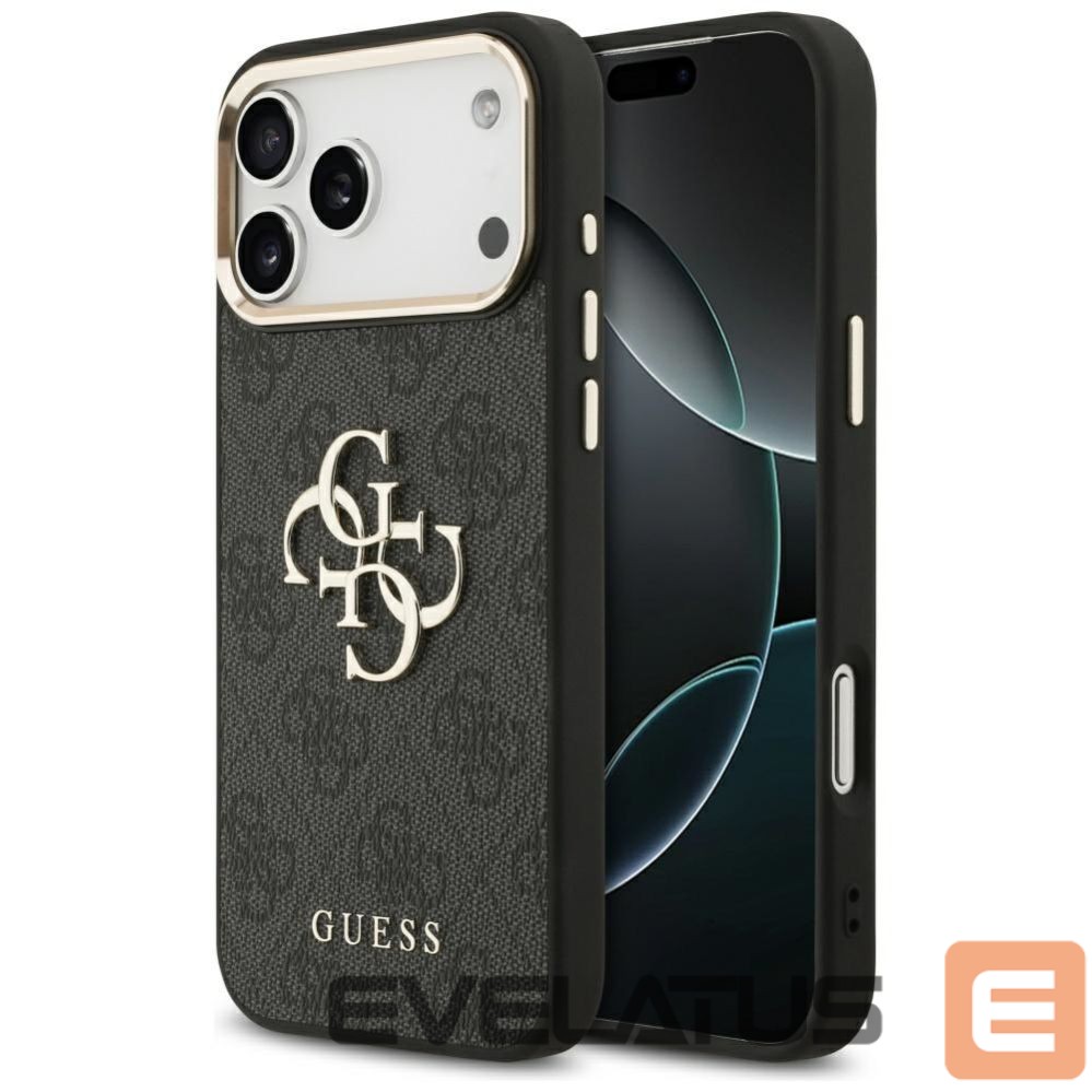 Citas preces Guess Guess 4G Big 4G Classic Logo Case for iPhone 17 Pro Max - Black and Gold