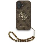 Citas preces Guess  Guess 4G Strap 4G Classic Logo Case for iPhone 16 - Brown 
