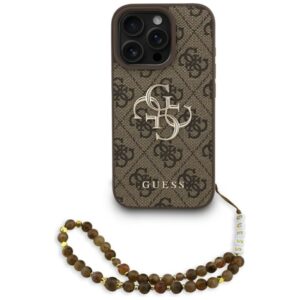 Citas preces Guess  Guess 4G Strap 4G Classic Logo Case for iPhone 16 Pro - Brown 