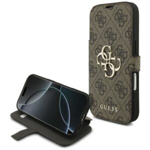Citas preces Guess  Guess Book 4G Metal Logo Case for iPhone 17 Pro - Brown 