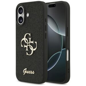 Citas preces Guess  Guess Fixed Glitter Big 4G case for iPhone 17 - black 
