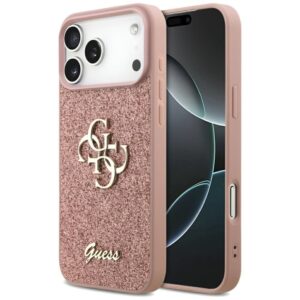 Citas preces Guess  Guess Fixed Glitter Big 4G Case for iPhone 17 Pro Max - Pink 