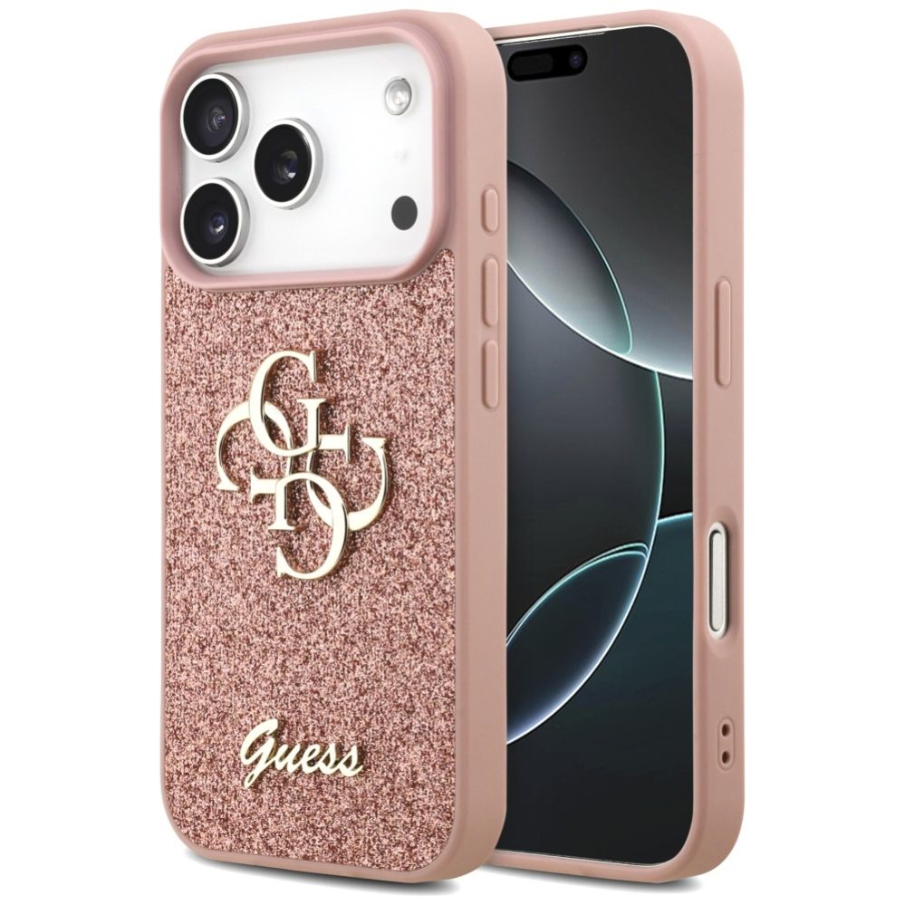 Citas preces Guess Guess Fixed Glitter Big 4G Case for iPhone 17 Pro - Pink