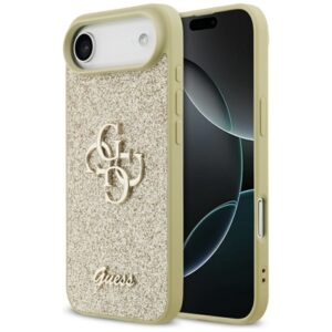 Citas preces Guess  Guess Fixed Glitter Big 4G case for iPhone Air - gold 