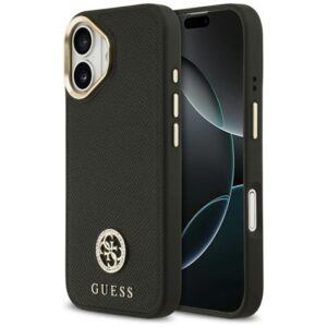 Citas preces Guess  Guess Grained Strass Logo MagSafe case for iPhone 17 - black 