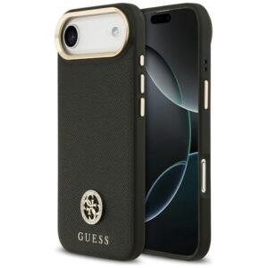 Citas preces Guess  Guess Grained Strass Logo MagSafe case for iPhone Air - black 