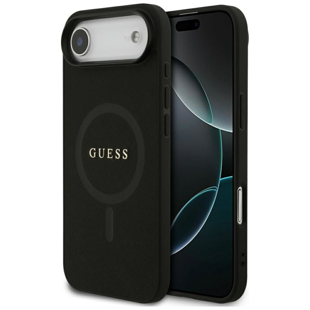 Citas preces Guess Guess Saffiano Classic Logo MagSafe case for iPhone Air - black