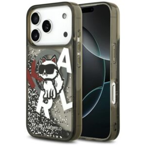 Citas preces Karl Lagerfeld  Karl Lagerfeld Liquid Glitter Choupette Logo MagSafe Case for iPhone 17 Pro - Black 