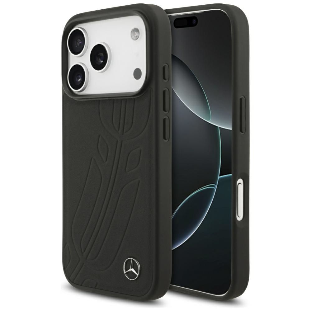 Citas preces Mercedes-Benz Mercedes Leather Large Laurel Leave MagSafe Case for iPhone 17 Pro - Black