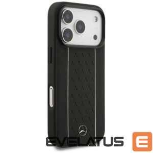Citas preces Mercedes-Benz  Mercedes Leather Star Pattern Stripes MagSafe Case for iPhone 17 Pro - Black 