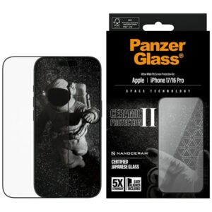 Kitos prekės Panzer Glass  PanzerGlass Ceramic II Ultra-Wide Fit EasyAligner Tempered Glass for iPhone 16 / 16 Plus / 17 