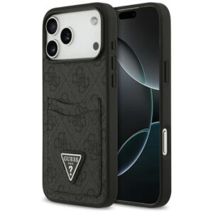Citas preces Guess  Guess 4G nauble Card Triangle case for iPhone 17 Pro Max - black 