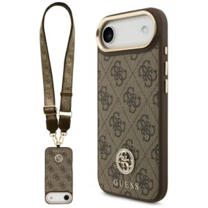 Citas preces Guess  Guess 4G Strass Logo & Big Strap Metal Buttons MagSafe Case for iPhone Air - Brown 