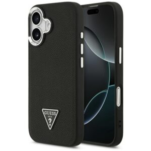 Citas preces Guess  Guess Grained Triangle Logo MagSafe case for iPhone 17 - black 
