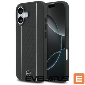 Citas preces Mercedes-Benz  Mercedes Leather Star Pattern Stripes MagSafe case for iPhone 17 - black 