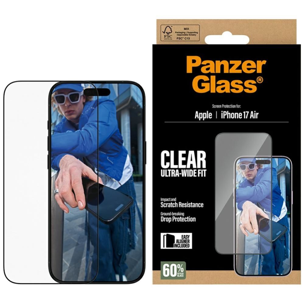 Citas preces Panzer Glass PanzerGlass Ultra-Wide Fit EasyAligner Tempered Glass for iPhone Air