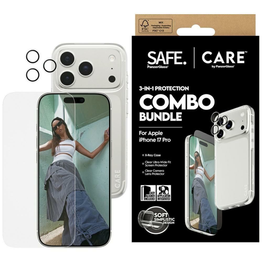 Другие товары Panzer Glass CARE by PanzerGlass Fashionable Combo 3in1 Case + Glass + Lens for iPhone 17 Pro
