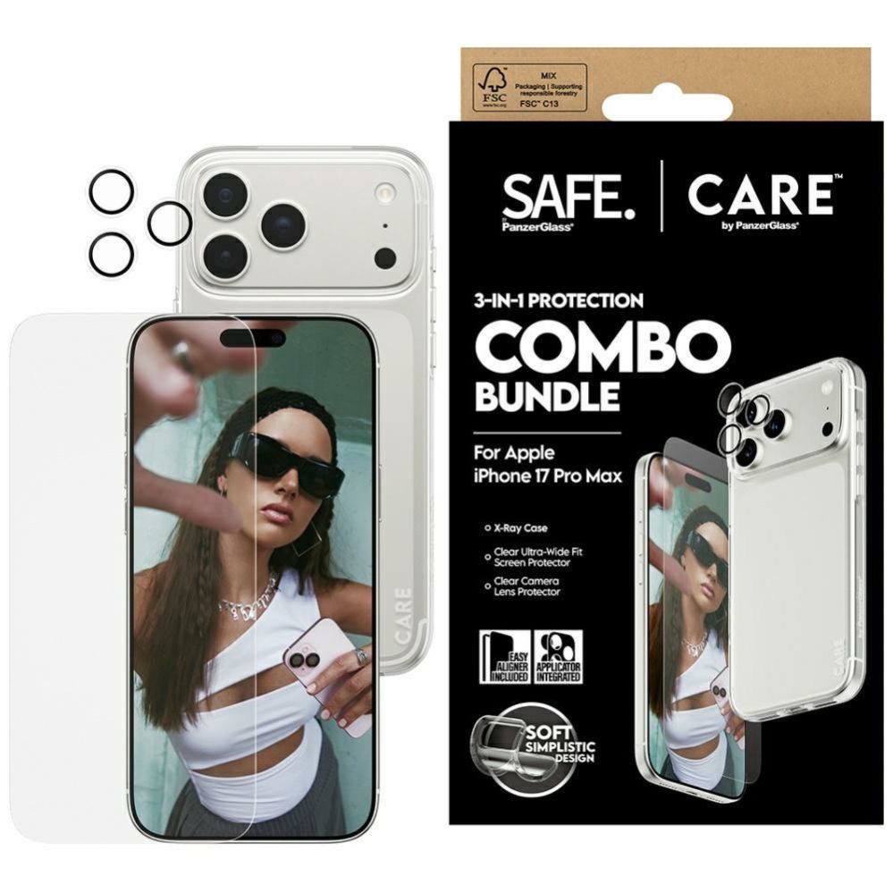 Citas preces Panzer Glass CARE by PanzerGlass Fashionable Combo 3in1 Case + Glass + Lens for iPhone 17 Pro Max