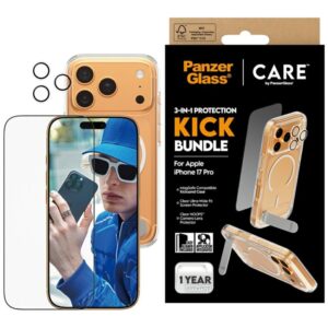 Kitos prekės Panzer Glass  CARE by PanzerGlass Feature Kick 3in1 Case + Glass + Lens Protection Kit for iPhone 17 Pro 