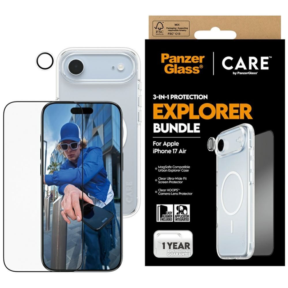 Citas preces Panzer Glass CARE by PanzerGlass Flagship Explorer 3-in-1 Case + Glass + Lens for iPhone Air