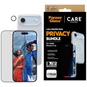 Kitos prekės Panzer Glass  CARE by PanzerGlass Flagship Privacy 3-in-1 Case + Privacy Glass + Lens for iPhone Air 
