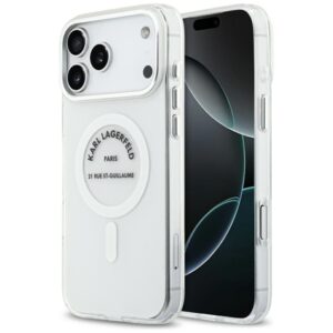 Kitos prekės Karl Lagerfeld  Karl Lagerfeld IML Karl RSG Logo MagSafe Case for iPhone 17 Pro Max - Transparent 
