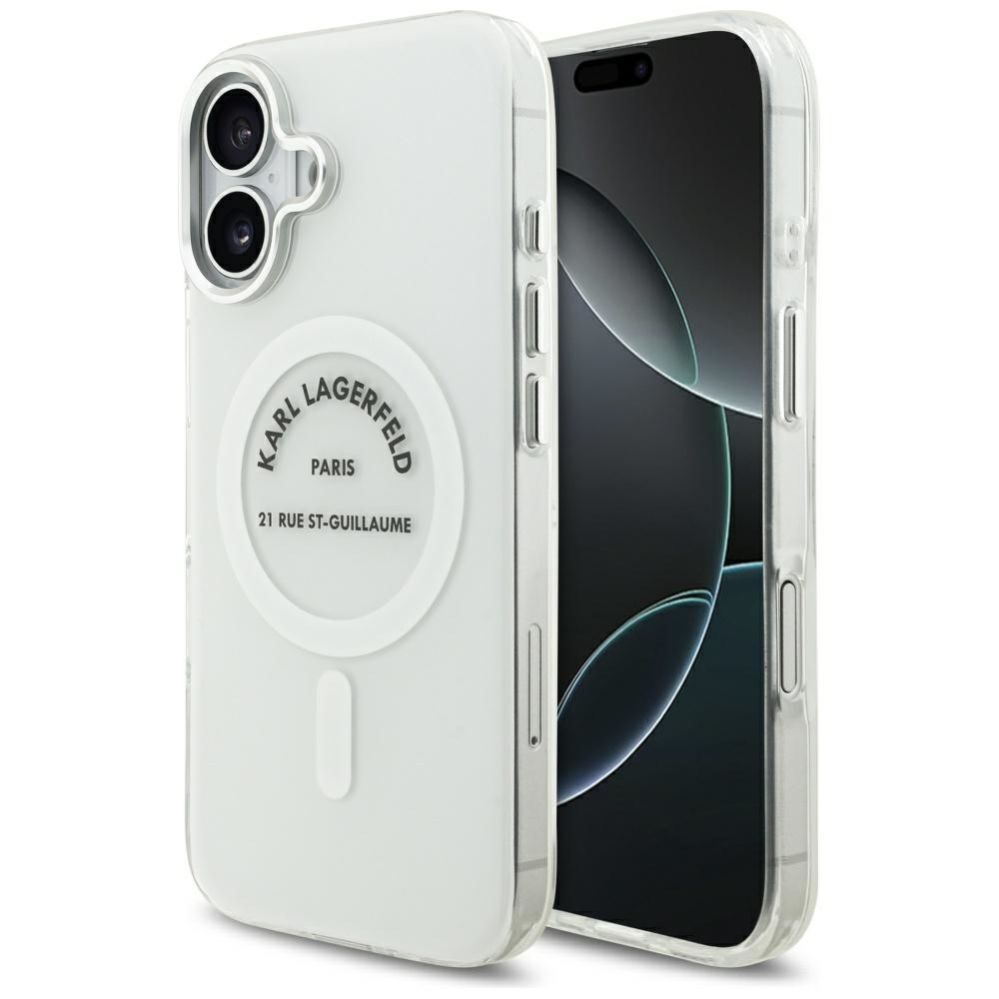 Citas preces Karl Lagerfeld Karl Lagerfeld IML Karl RSG Logo MagSafe Case for iPhone 17 - Transparent
